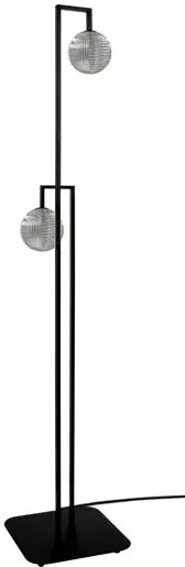 Lampa podłogowa czarna z grafitowymi kloszami C7-S79