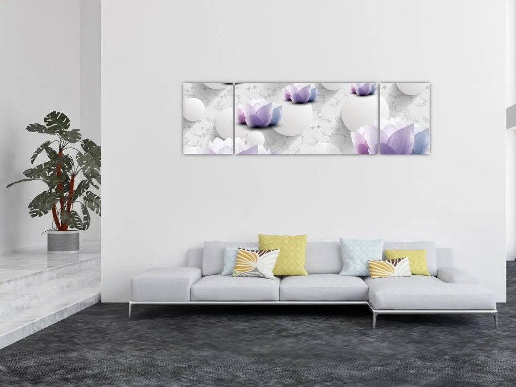 Obraz z kwiatami (170x50 cm)