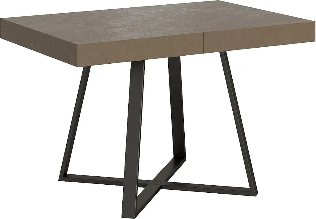 Stół rozkładany 120/224x90 cm Abbraccio szaro-beżowy nogi antracytowe