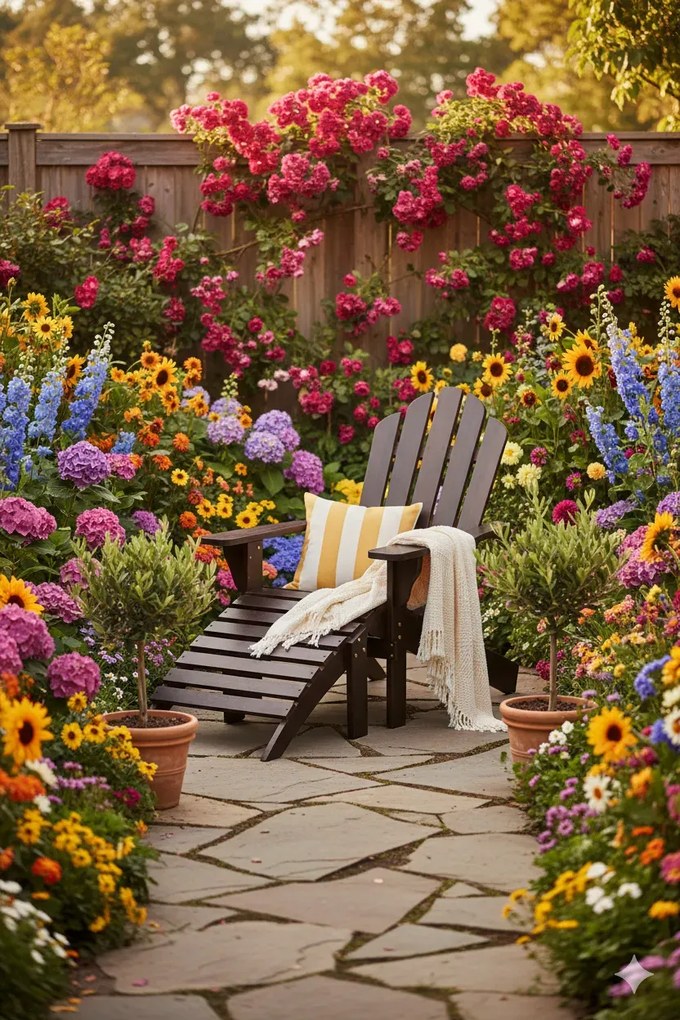 Drewniane ogrodowe krzesło brązowe L4-D52