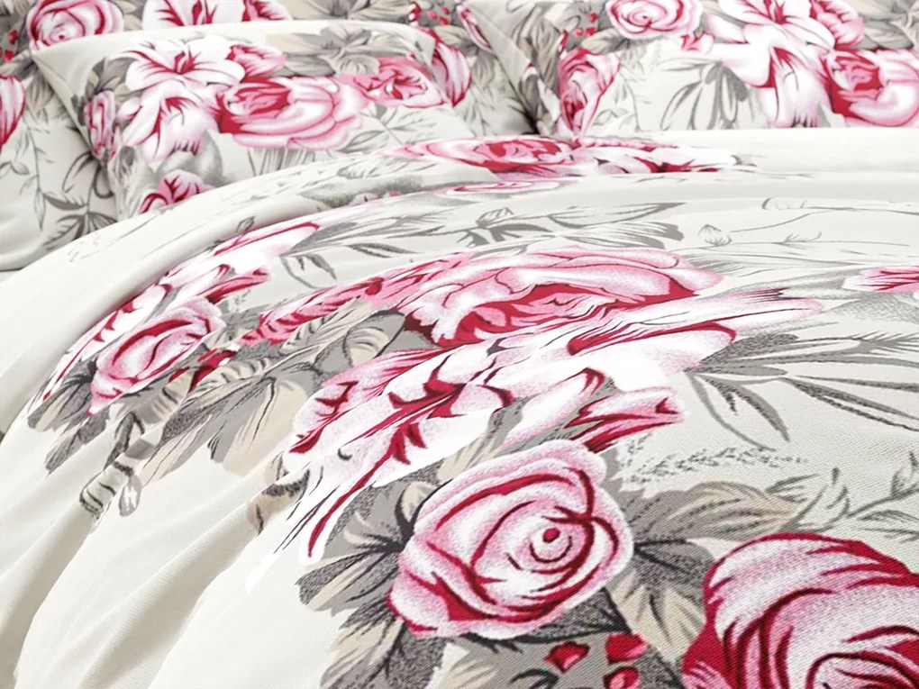 PrzytulneMieszkanie.pl PrzytulneMieszkanie.pl Pościel bawełniana LILY ROSE szara Rozmiar pościeli: 70 x 90 cm | 140 x 200 cm