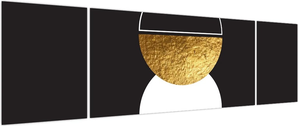 Obraz - Abstrakcja złoto i czerń N⁰2 (170x50 cm)