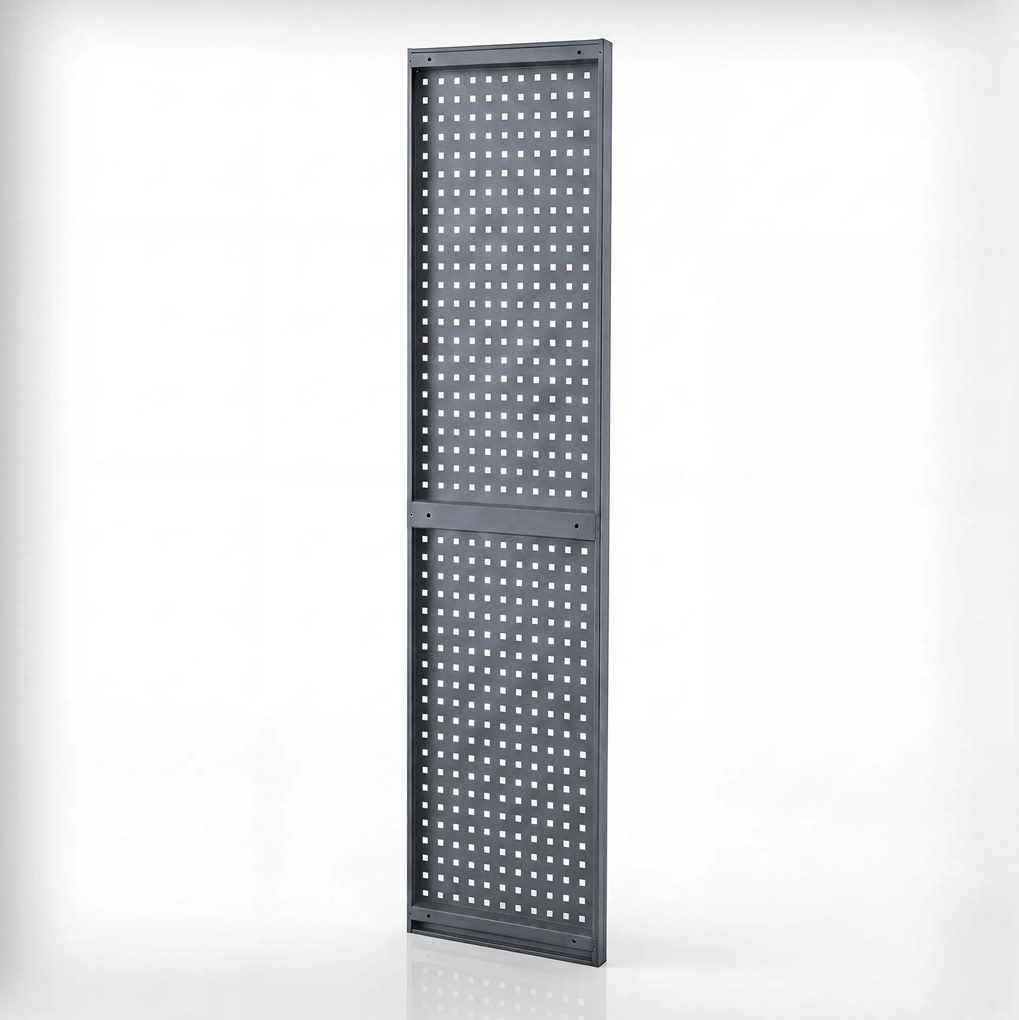 Tablica perforowana do regału antracytowa: JOHNNY, 2 sztuki, 1800 x 20 x 420 mm