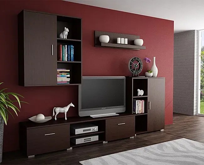 Zestaw mebli do salonu pod TV Pixelo 7X - wenge