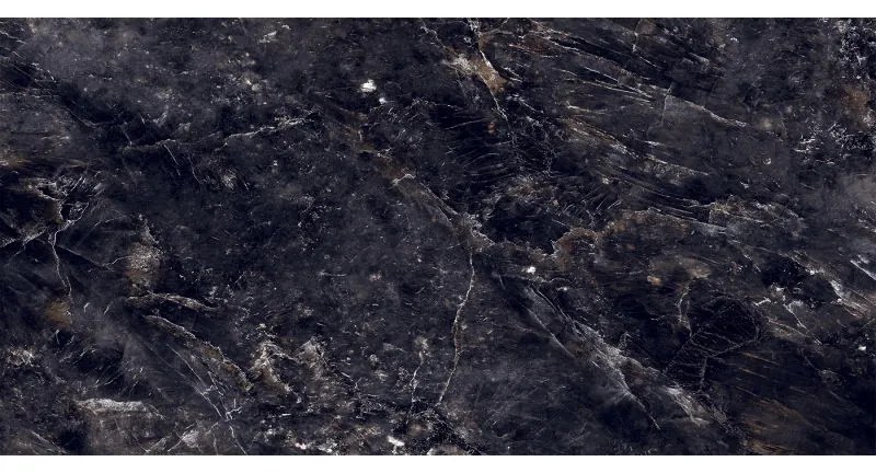 Mexen Rokocha Black próbka gresu szkliwionego rekt. G1, płytka podłogowo-ścienna, wysoki połysk - TL205-01-S