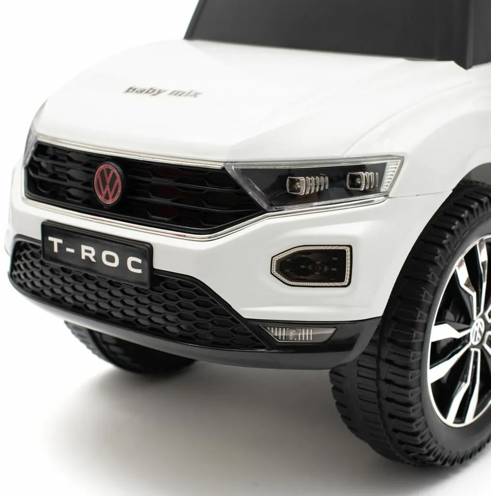 Baby Mix Odpychacz dla dzieci Volkswagen T-ROC z prowadnicą, biały