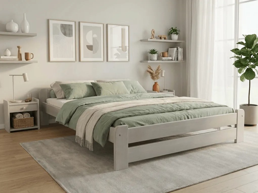 Łóżko Emily 120 x 200 cm, białe Stelaż: Ze stelażem listwowym rolowanym, Materac: Materac Sommera