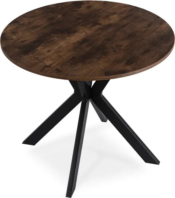 Stół Okrągły LAUREN 80 cm Dąb Rustykalny/Czarny Loft Nowoczesny