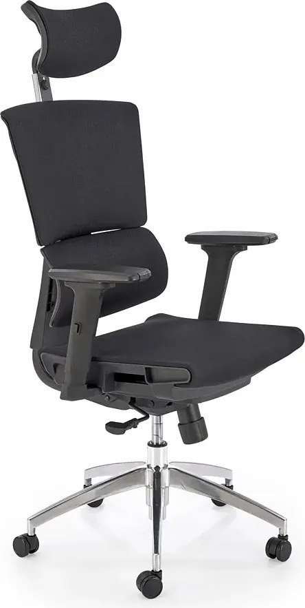 Czarny ergonomiczny obrotowy fotel z mechanizmem synchronicznym L6-R23
