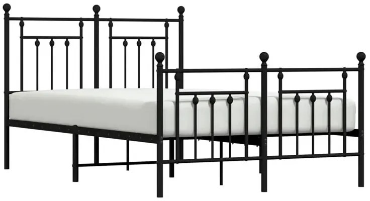 Czarne metalowe łóżko rustykalne 120x190cm - Ringo
