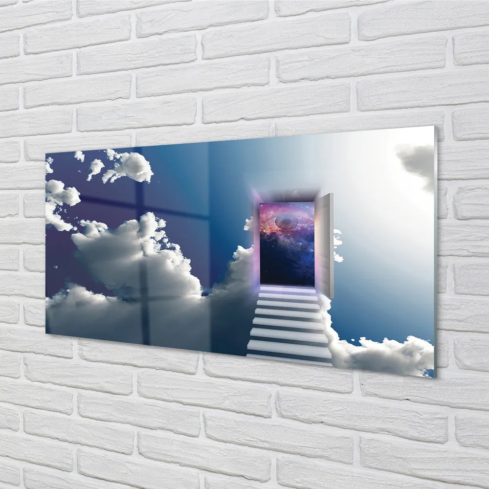 Panel Szklany Surrealistyczna Wizja: Oko i Schody