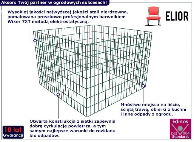 Kwadratowy siatkowy kompostownik ogrodowy S4-E69