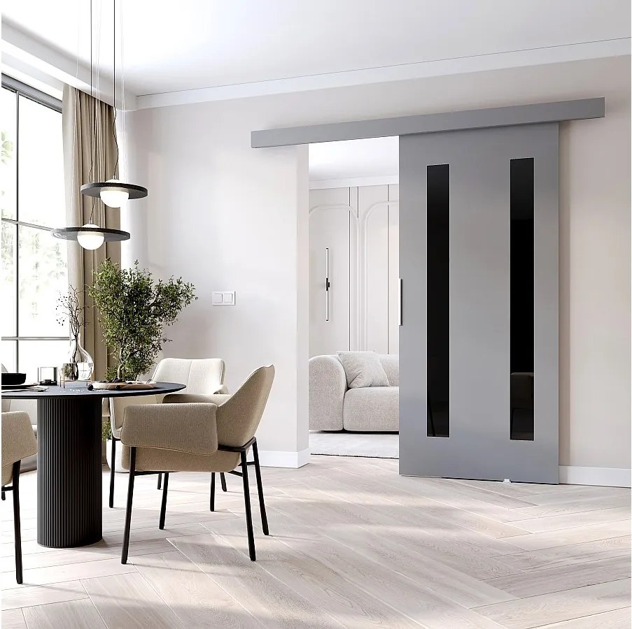 MINIO go for it, Drzwi przesuwne wewnętrzne CLEAN H 96 cm  w kolorze szarym