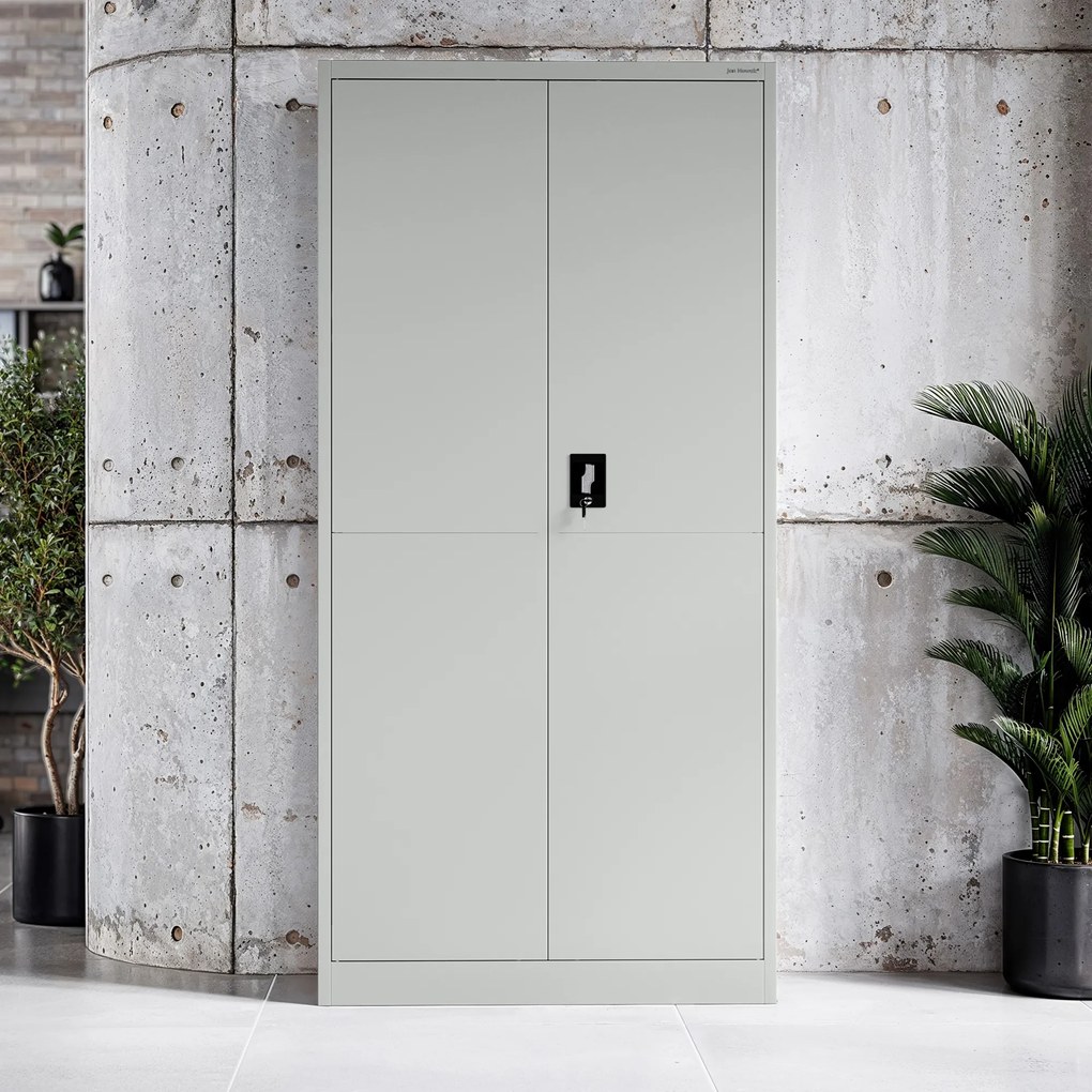 Szafa gospodarcza metalowa DAWID, 900 x 1850 x 400 mm, Smart: szara