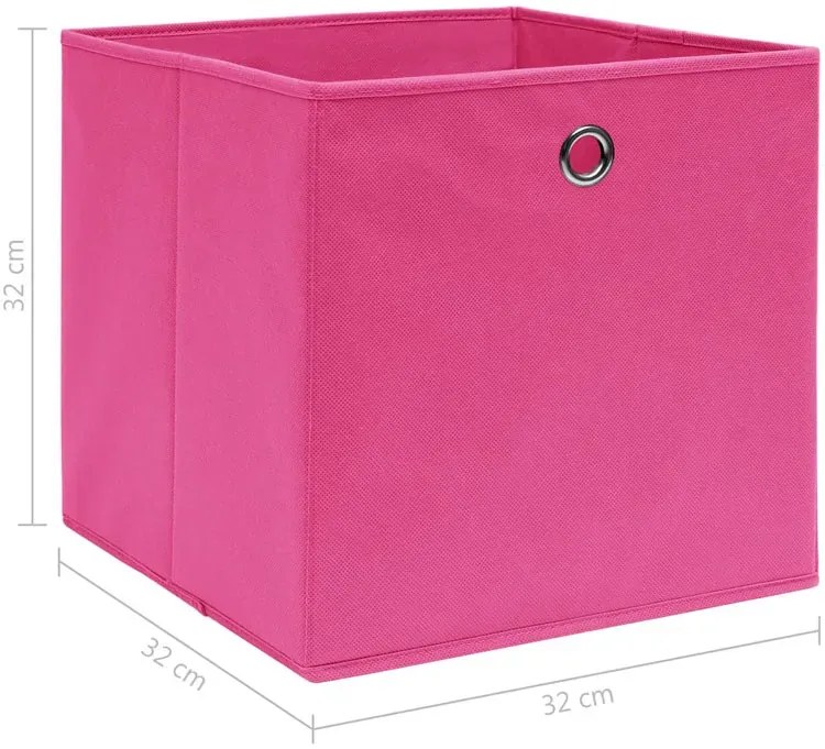 Komplet różowy składanych z tkaniny pudełek 4 sztuki W0-M02