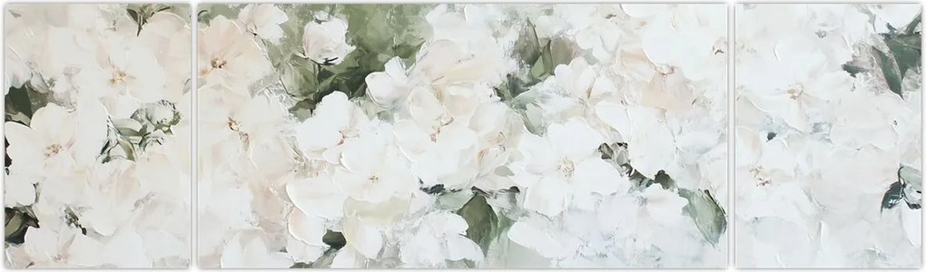 Obraz - Abstrakcja białych kwiatów (170x50 cm)