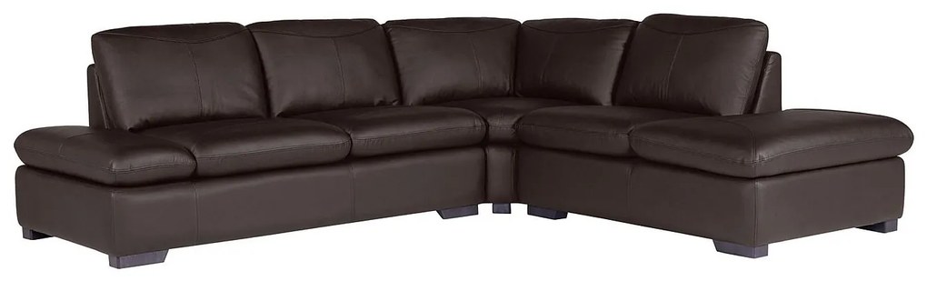 Kanapa narożna ze skóry ONYX II - Brązowy - Narożnik prawostronny