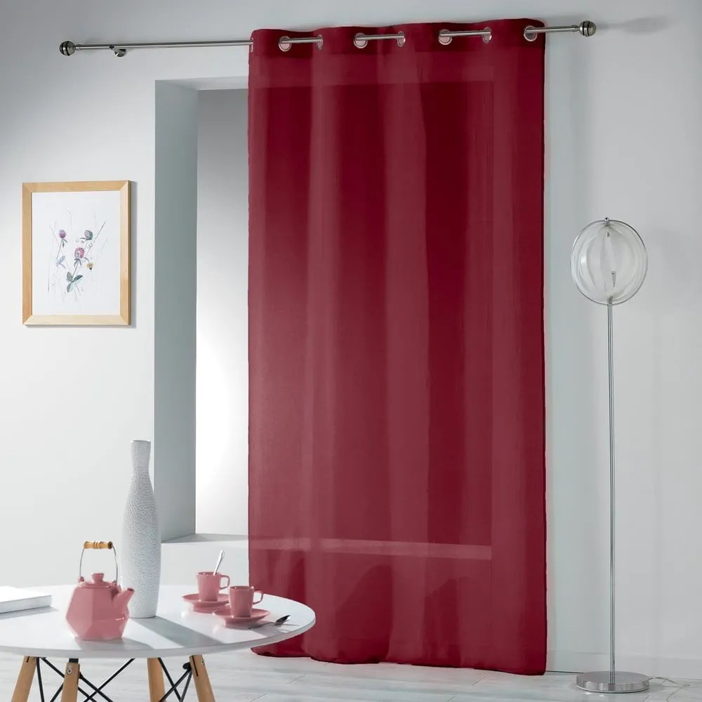 Bordowa firanka 140x240 cm Telma – douceur d'intérieur