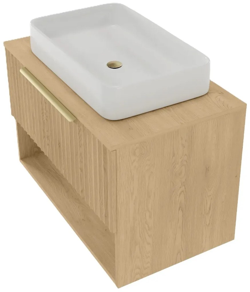 Szafka pod umywalkę nablatową TIBU 2.0 1S 80cm dąb złoty STRAMA