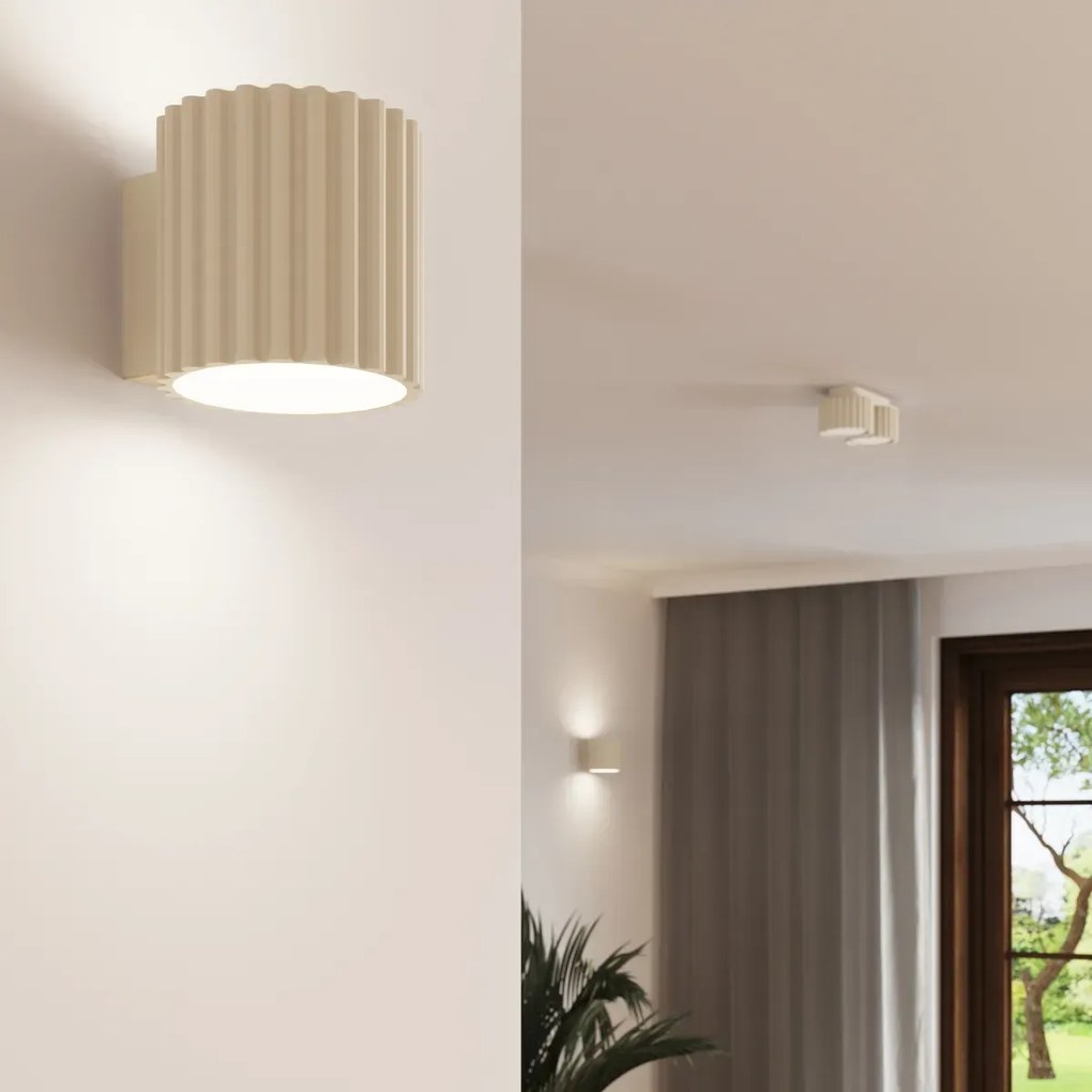 Plafon AURA 1 beżowy GX53 ryflowany SOLLUX LIGHTING