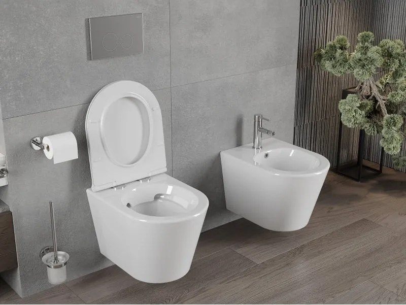 Mexen Rico miska wc Rimless z deską wolnoopadającą slim, duroplast, biała połysk - 30720500
