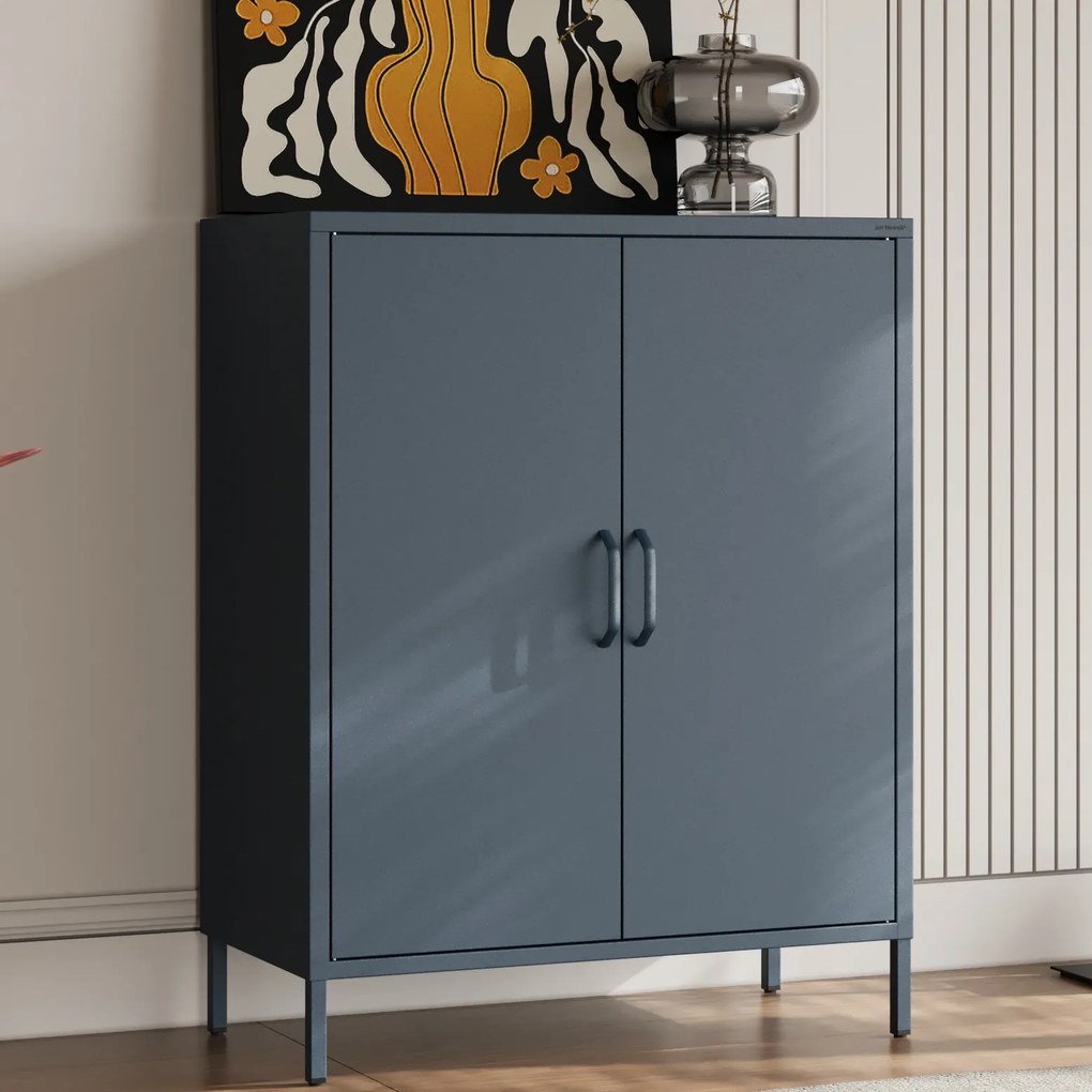 Metalowa szafka dwudrzwiowa Modern Vito granatowa