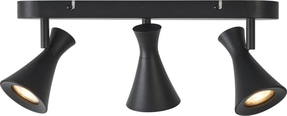 Nowoczesny reflektor sufitowy czarny 3-punktowy regulowany - Triangle
