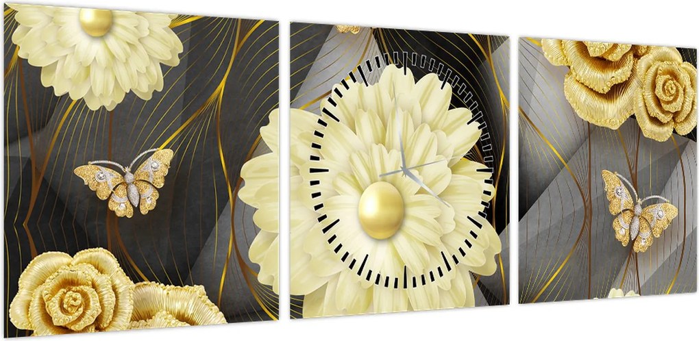Obraz - Decor II. (z zegarem) (90x30 cm)