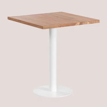 Kwadratowy Stolik Barowy Z Drewna Akacjowego Macchiato ↔︎ 70 Cm & Biały - Sklum