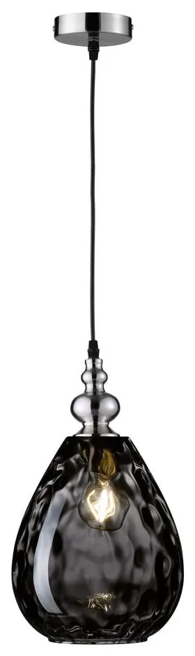 Czarna lampa wisząca ze szklanym kloszem Uller – Fischer & Honsel