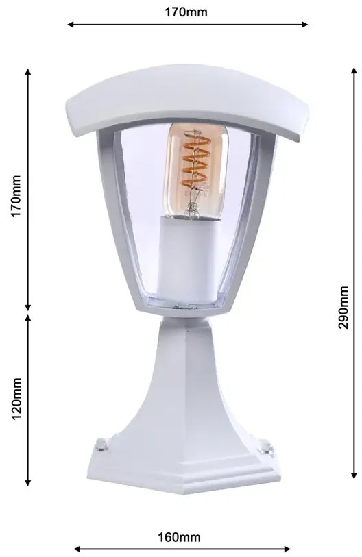 Mała lampa ogrodowa biała 3X N002 T0-C53