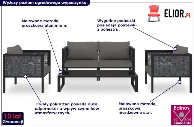 Zestaw mebli ogrodowych - Caldera 3X