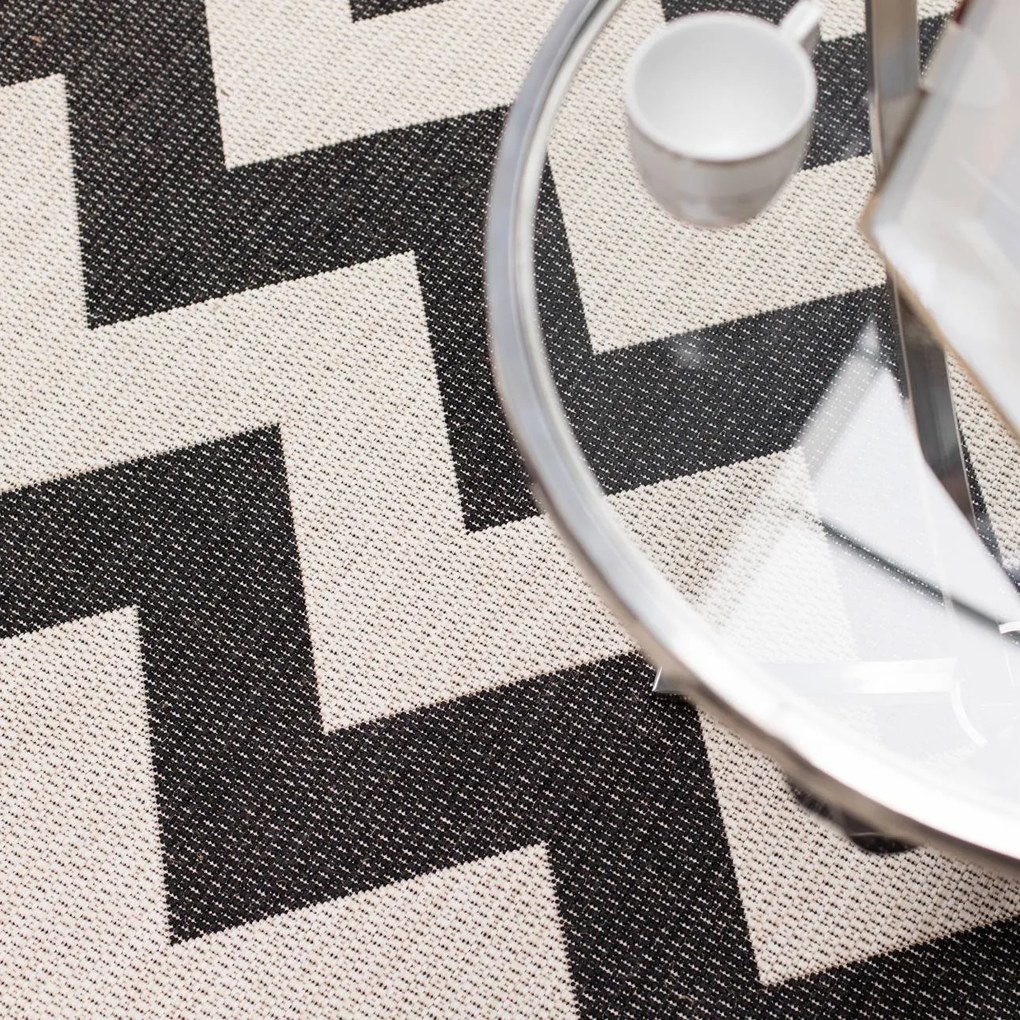 Dywan Modern Chevron black/beige160x230cm
