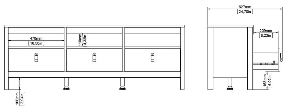 Szarobeżowa szafka pod TV 151x54x38 cm Madrid – Tvilum