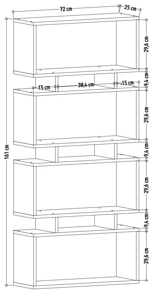 Regał w dekorze dębu 72x25 cm Langdon – Kalune Design