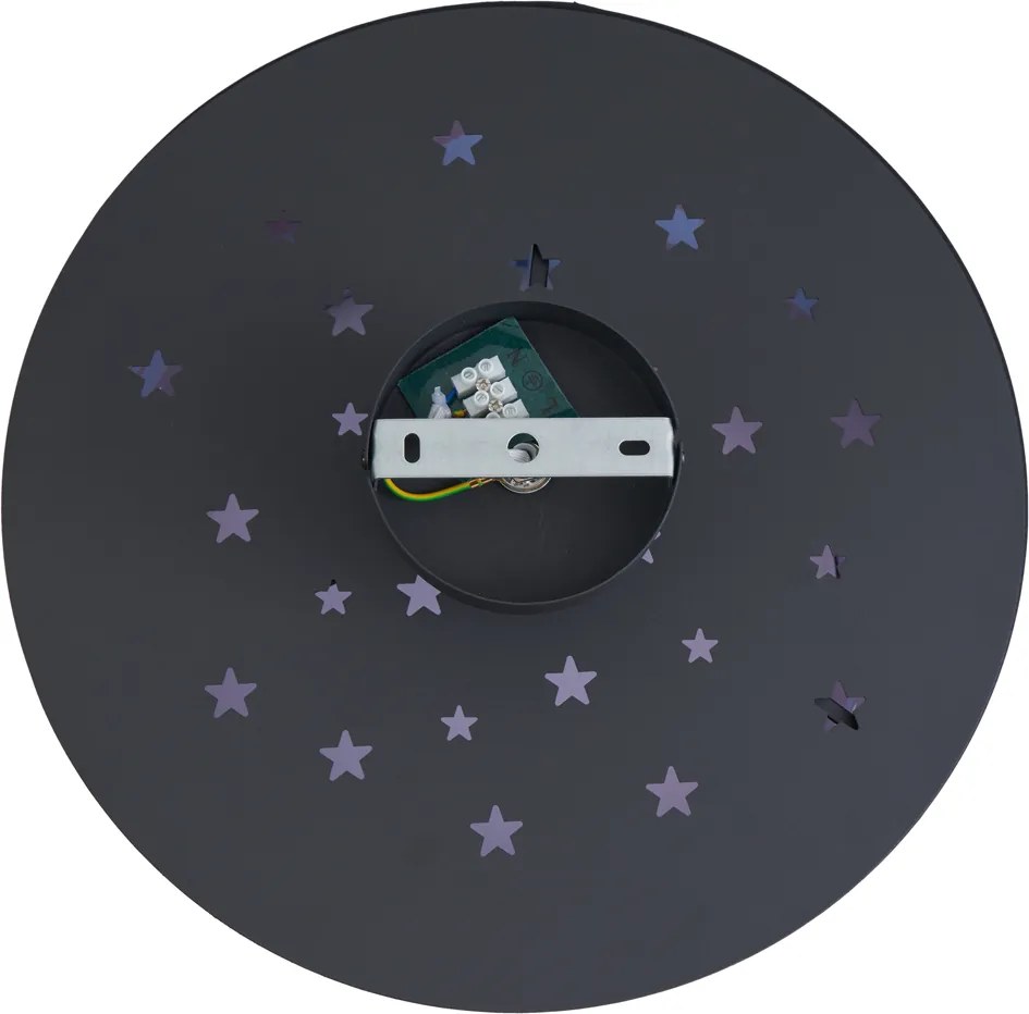 Lampa sufitowa dziecięca czarna ze statkiem kosmicznym i gwiazdami - Harrie in Space