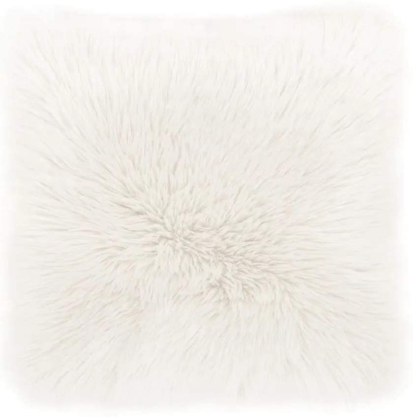 Biała poduszka Tiseco Home Studio Sheepskin, 45x45 cm