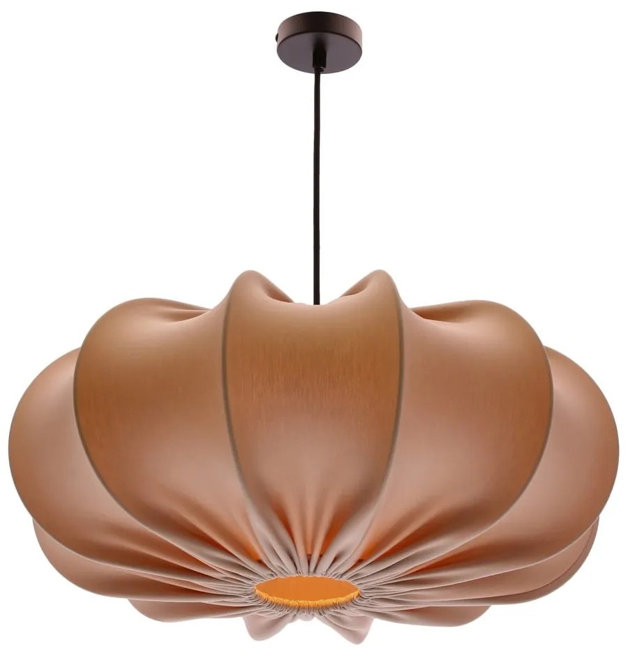 Beżowa lampa wisząca z tekstylnym kloszem ø 52 cm Cafee – Candellux Lighting