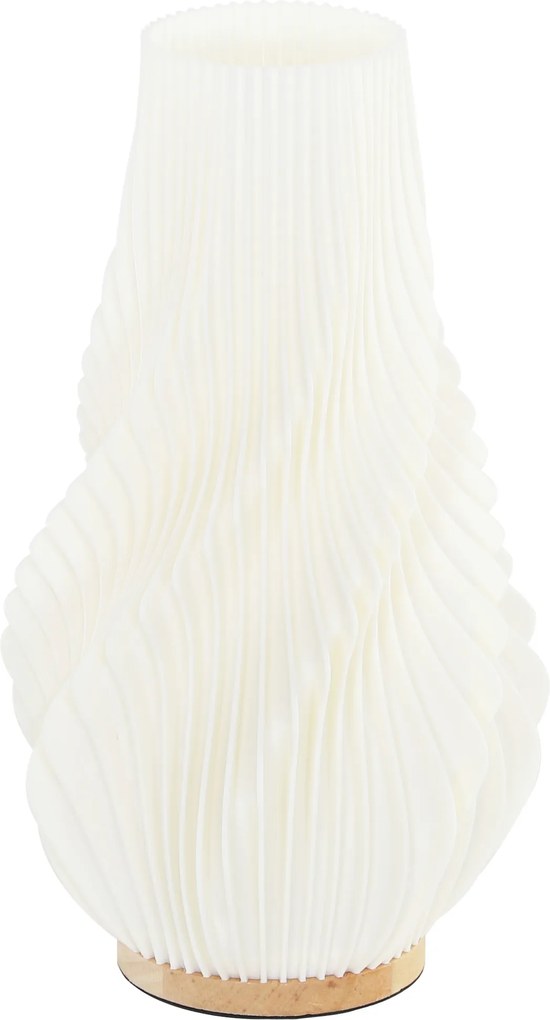 HOMCOM Inteligentna Lampa Stołowa Sterowana Aplikacją, Kompatybilna z Alexą, Plastik, Drewno, Biała