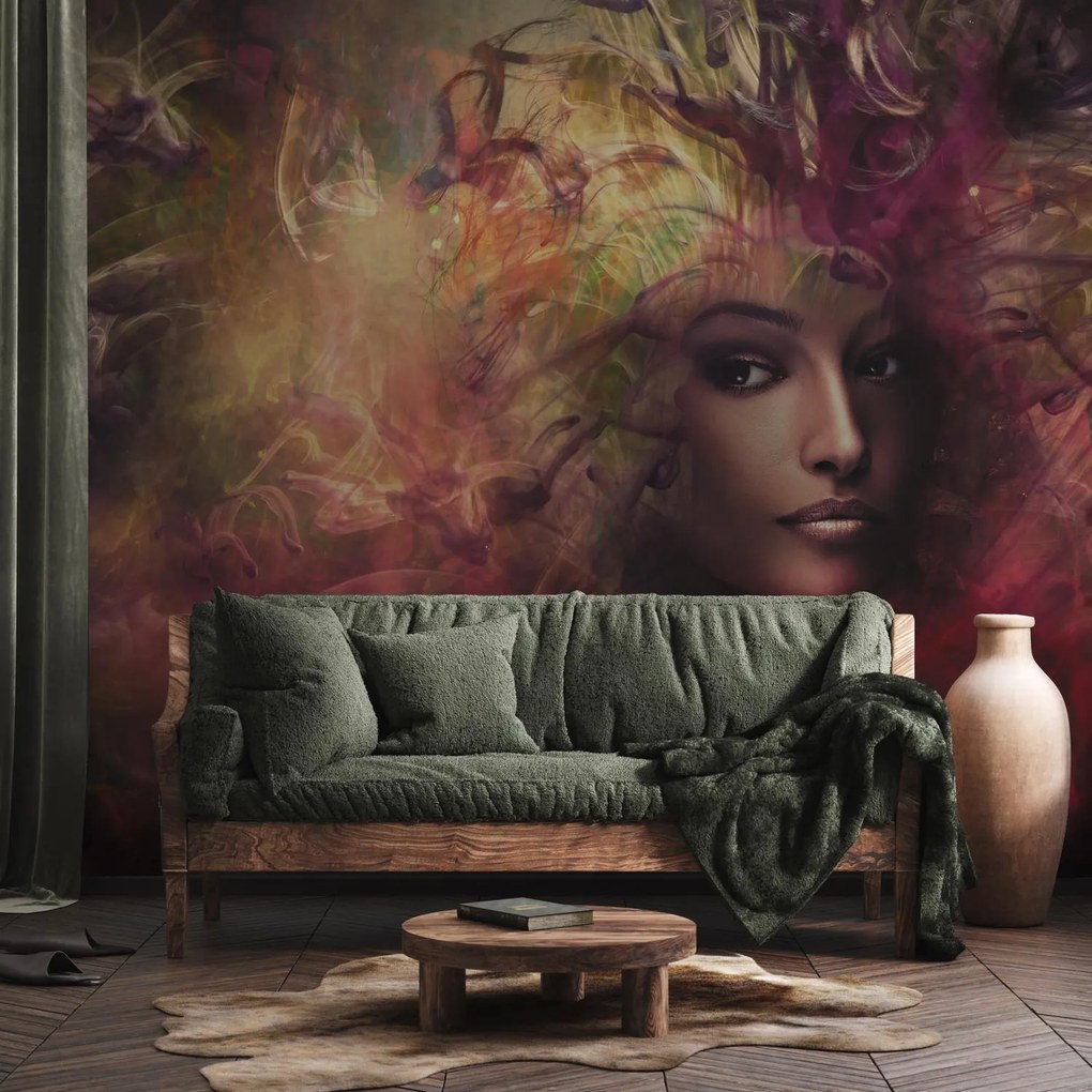 Fototapeta - Kobieta w dymie (196x136 cm)