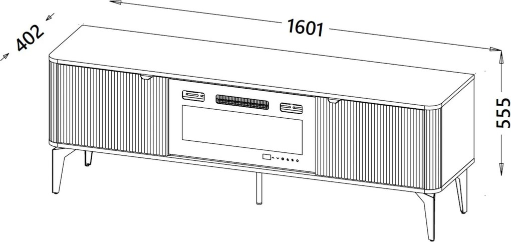 Stolik pod telewizor z ryflowaniem Beluci RTV-1 Halmar, kaszmir