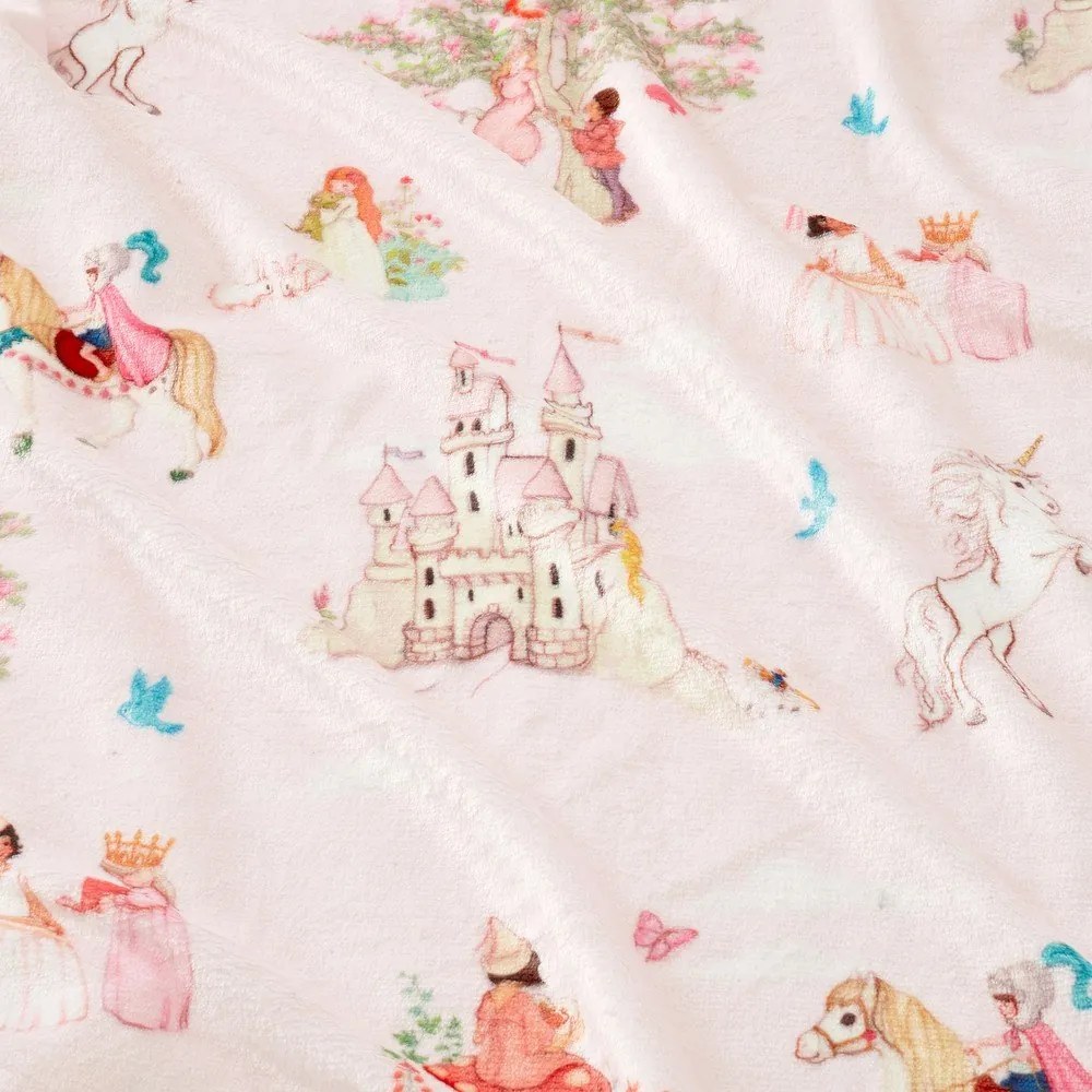 Różowy koc dziecięcy z mikropluszu 150x200 cm Fairytale – Belle & Boo