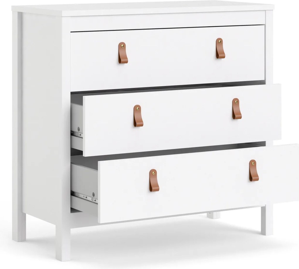 Komoda z szufladami na nóżkach Madrid 3S biały mat