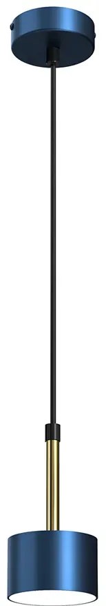 Niebiesko-złota wisząca lampa z abażurem - N019 E5-D41