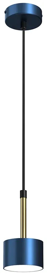 Niebiesko-złota wisząca lampa z abażurem - N019-Umer