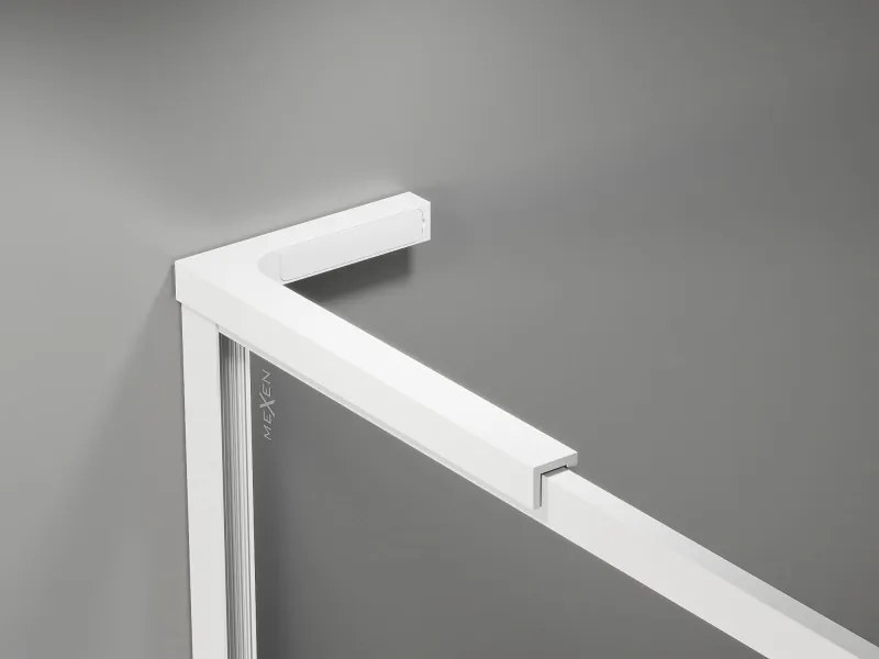 Mexen Kioto-F L ścianka prysznicowa Walk-in z ramką 80 x 202 cm, transparent 8 mm, biała - 800-080-174-20-00