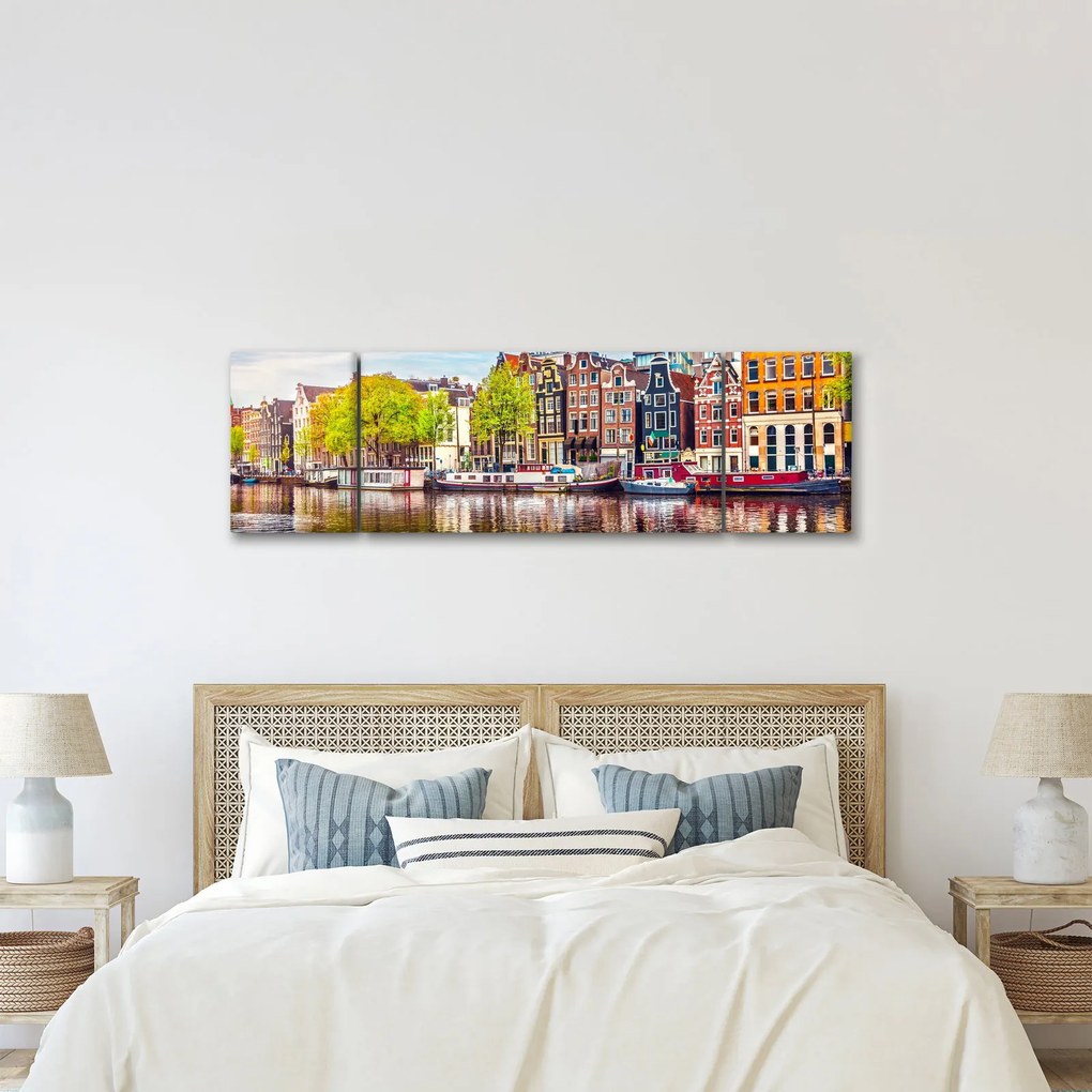 Obraz - Tańczące domy, Amsterdam (170x50 cm)