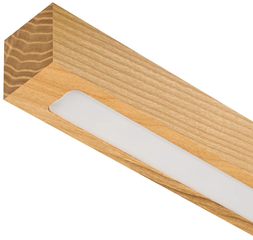 Lampa wisząca LED 100 cm z drewna jesionowego w stylu rustykalnym L100