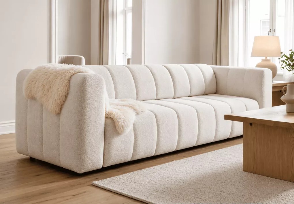 Sofa Famos – kanapa z funkcją spania DL i pojemnikiem na pościel, nowoczesna do salonu