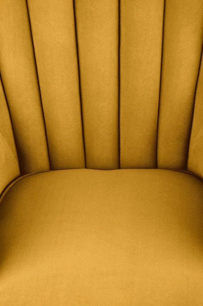 Fotel do salonu TITAN VELVET musztardowy HALMAR